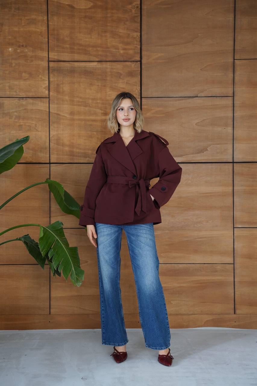 Kadın Kuşaklı Modern Trençkot