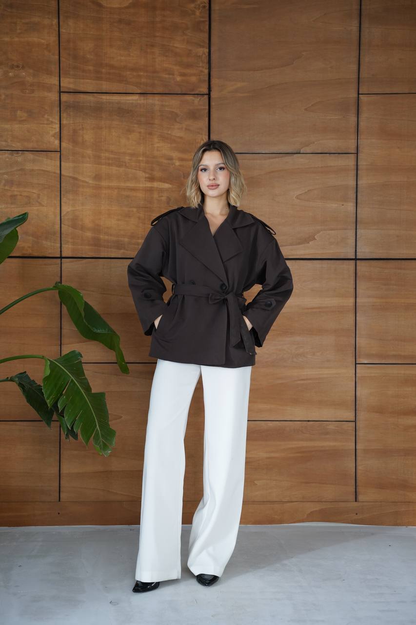 Kadın Kuşaklı Modern Trençkot